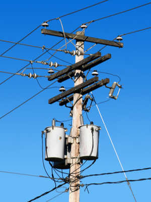 A neighborhood electrical transformer.