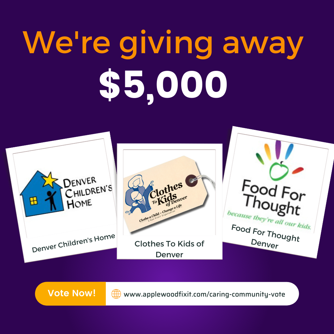 $5,000 Caring Community online voters ballet for Denver Children's Home, Clothes to Kids of Denver or Food for Thought Denver