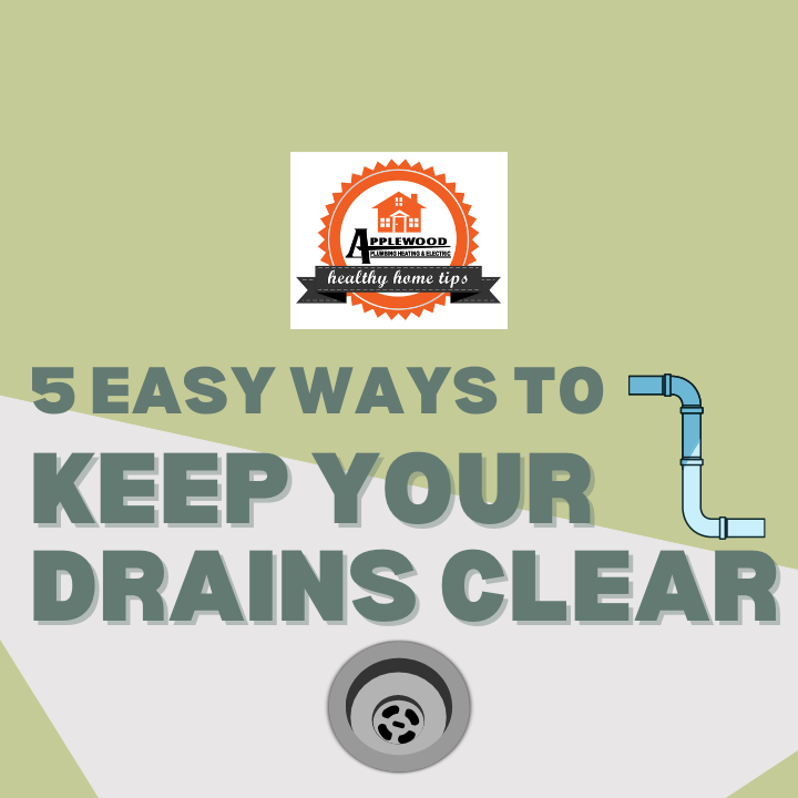 5 easy ways to keep your drains clear graphic.