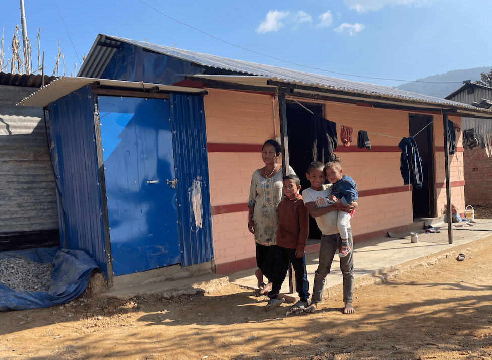 woman and three kids